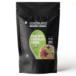 COCOSUTRA Chia Soya Chocolate Chunk Breakfast Granola 1 kg | With Natu