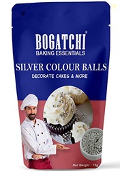 BOGATCHI Silver Balls for Cake Decoration | Topping for Cake & Other B