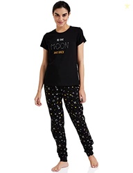 Women Cotton T-Shirt and Jogger Night Suit | Two Piece Set| Regular Fi