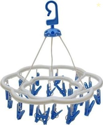 Plastic Round Cloth Drying Stand Hanger with 24 Clips/pegs Baby Clothe