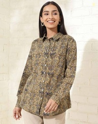 FABINDIA Women Floral Print Fitted Shirt