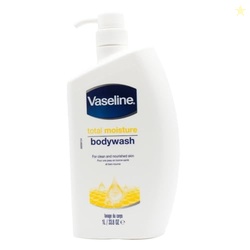 Vaseline Total Moisture Body Wash Pump Bottle for Healthy Fresh Skin, 
