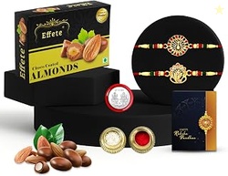 Chocolate with Rakhi Set for Brother - Lord Ganpati & Peacock Design R