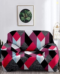 Cortina Sofa Cover Single Seater | Geometry Print | Polyester Spandex 
