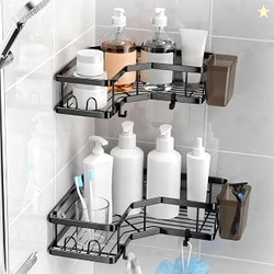 Moforoco Bathroom Corner Shelves Organiser Without Drill | Bathroom Ac