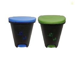 Cello Plastic Step-On Pedal Garbage Dustbin (50 L, green/blue)
