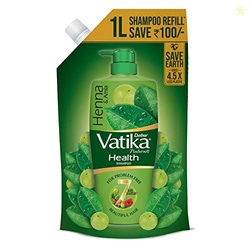 Dabur Vatika Health Shampoo - 1 L (Refill Pouch) | With 7 Natural Ingr
