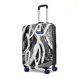Skybags Stroke Printed Large Size Hard Case Trolley Bag, Black-White |