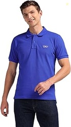 Men's Cotton Regular Fit Polo Shirt (Ustshs2218_Me. Blue)