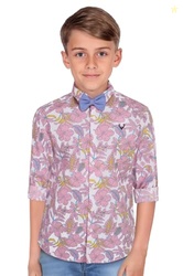 Boys' All-Over Print Party Shirt | Full Sleeve | Bow Tie Detail | Regu