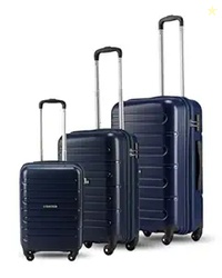 SNITCH Loop 3Pc Set Blue Polypropylene Hard Travel Suitcase - Suitcase