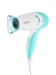 VEGA VHDH-20N Insta Glam Foldable 1000 Watts Hair Dryer - White & Blue