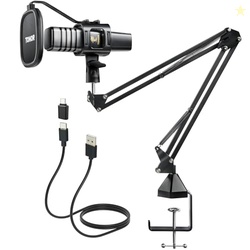 USB Microphone Kit, PC Podcast Recording Cardioid Condenser Computer M