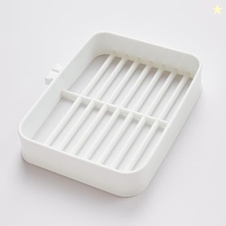 Plastic Soap Dish Holder with Drainage Slots  Rectangular Self-Drainin