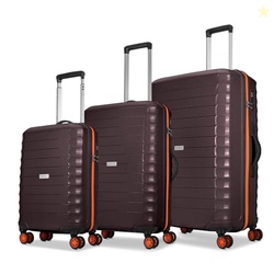 Aristocrat Altitude Set of 3 (Cabin+Medium+Large) Trolley Bags Brown