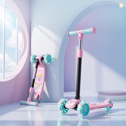 Kids Scooter Magic Princess with LED Wheels Kick for Kids with Adjusta
