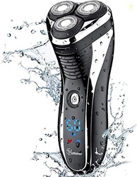 Hatteker Men's USB Rechargeable Electric Shaver Cordless Rotary Wet an