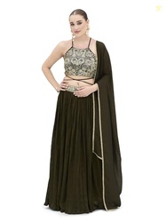 Women's Silk Semi-Stitched Lehenga choli