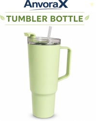 AnvoraX Tumbler Bottle with Handle & Straw | Leakproof | Large Ca...mo