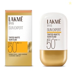 Lakme Sun Expert Tinted Dry Matte Sunscreen Fluid SPF 50+ PA++++ | 1% 