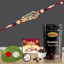 Darkshri Rakhi+Brother+Chocolate+Gretingcard+Rolichawal+Gift+RakhiforB