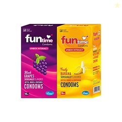 Funtime Flavoured Dotted Ribbed And Contoured Long Lasting Condoms for