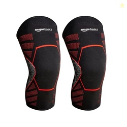 Amazon Basics Nylon Knee Support | Lightweight Knee Sleeve for Men and