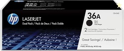 HP 36A Black Original Laserjet Toner Cartridge (Dual Pack)