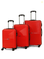 Teakwood Set of 3 8 Wheels Trolley Bag, Hard Cabin with Zipper Closure