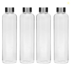 Borosilicate GlassWater Bottles 750ml | Leak-Proof, Freezer Safe, Wide