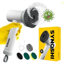SYNOSHI Electric Spin Scrubber,Power Cleaning Brush With 3 Heads,Cordl