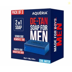 Aqueria De-Tan & Brightening 2-in-1 Bath Soap for Men | Cool Water Per