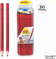 Flair Creative Dart Pencil Pack of 50 Pencil (Set of 50, Red)