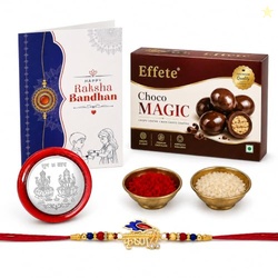 Rakhi with Chocolate for Brother  Krishna Design Multicolor Rakhi with