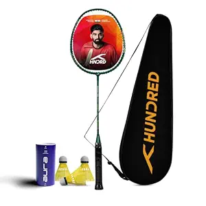 Hundred Powertek 200 Aluminium Badminton Racket Combo 1 Strung Racket 