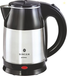 SINGER Aroma Electric Kettle 1.8 Litres | 1500 Watts | Silver and Blac
