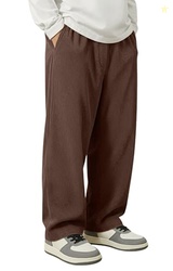INKKR Men's Polyester Causal Lightweight Elastic Waist with Drawstring