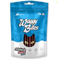 Sticklets Dry Chicken and Fish Bites for Cats | No Added Sugar | Conta