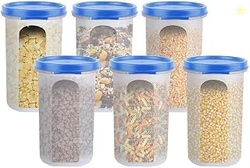 Round Modular Container Set | Airtight Plastic Kitchen Storage Jars | 