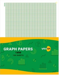 Youva Regular 1 ruled/1 graph 22cm x 28cm 68 gsm Graph Paper Set of 10