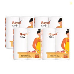 Silky Kitchen Tissue Rolls - 480 Pulls | 60 Kitchen Towels X 8 Rolls| 