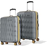 Aristocrat Comet Set of 2 (Cabin+Medium) Hard Case Trolley Bags, Grey 