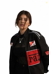 Black F1 Racing Vintage Streetwear Jacket