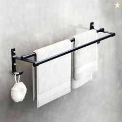 MIORAH Bathroom 24 Inch Aero Space Aluminum Towel Hanger for Wall  Tow