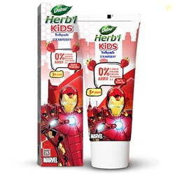 Herb'l Kids Iron Man Toothpaste|3+ Years|Strawberry Flavour|80 G|No Ad