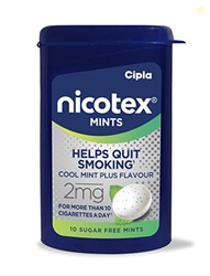 Cipla Nicotex Mints | Nicotine 2mg Lozenges (60 Pcs)| Helps Quit Smoki