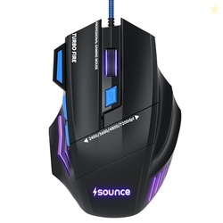 Sounce Apex Wired Gaming Mouse, Black | 7200 DPI Precision Optical Sen