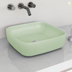 Plantex Premium Ceramic Tabletop Wash Basin/Square Countertop Bathroom
