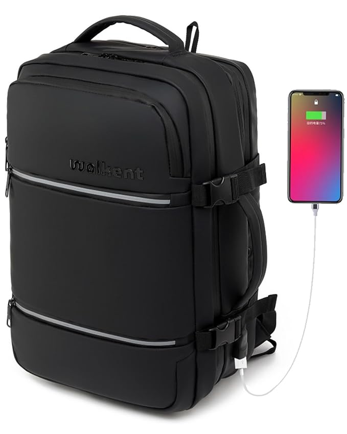 WALKENT Premium 15.6 Laptop Bag 39L Expandable, Waterproof with Rain C