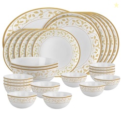 Cello Opalware Divine Series Amber Gold Dinner Set, 27 Units | Opal Gl